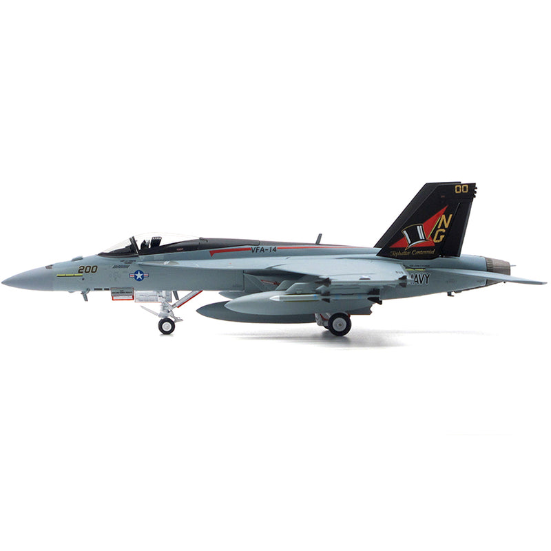 Boeing F/A-18E Super Hornet, VFA-14 Tophatters, 100th Anniversary, 2019, 1:72 Scale Diecast Model Left Side View