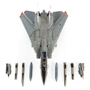 Grumman F-14A Tomcat VF-14 “Tophatters” USS Theodore Roosevelt 1999, 1:72 Scale Diecast Model Weapons Loadout