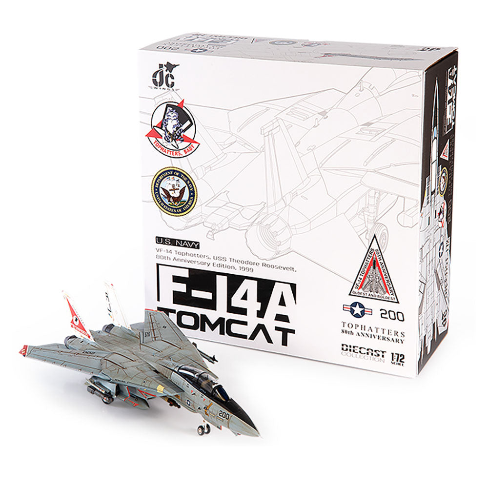 Grumman F-14A Tomcat VF-14 “Tophatters” USS Theodore Roosevelt 1999, 1:72 Scale Diecast Model