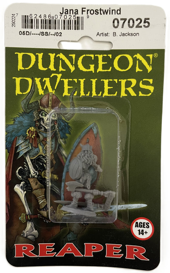 Reaper Miniatures Jana Frostwind Barbarian 28mm Packaging Front