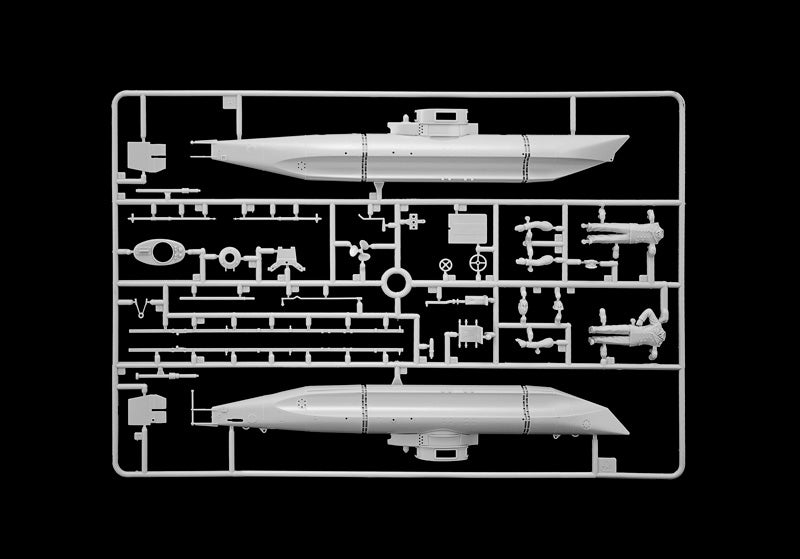 Biber Midget Submarine 1/35 Scale Model Kit Main Body Frame and Crew