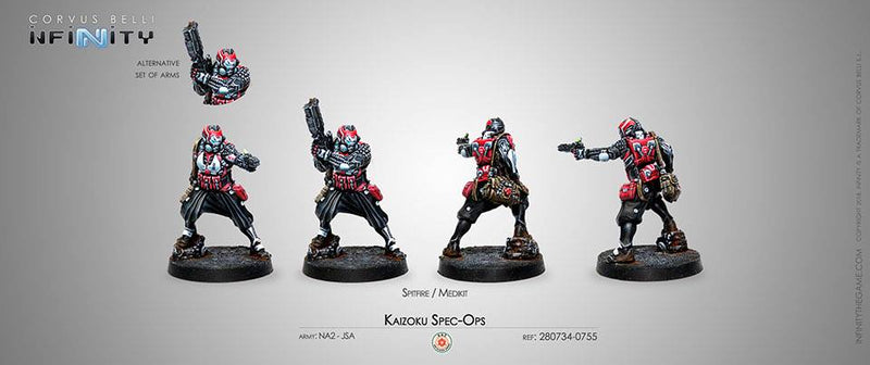 Infinity NA2-JSA Kaizoku Spec-Ops (Spitfire/Medikit) Miniature Game Figure Poses