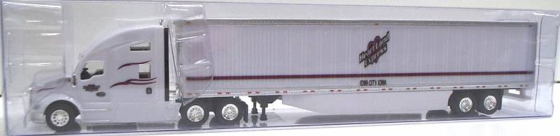 Kenworth T680 Sleeper Cab (White) W/ 53’ Dry Van, Heartland Express Livery, 1:87 (HO) Scale Model