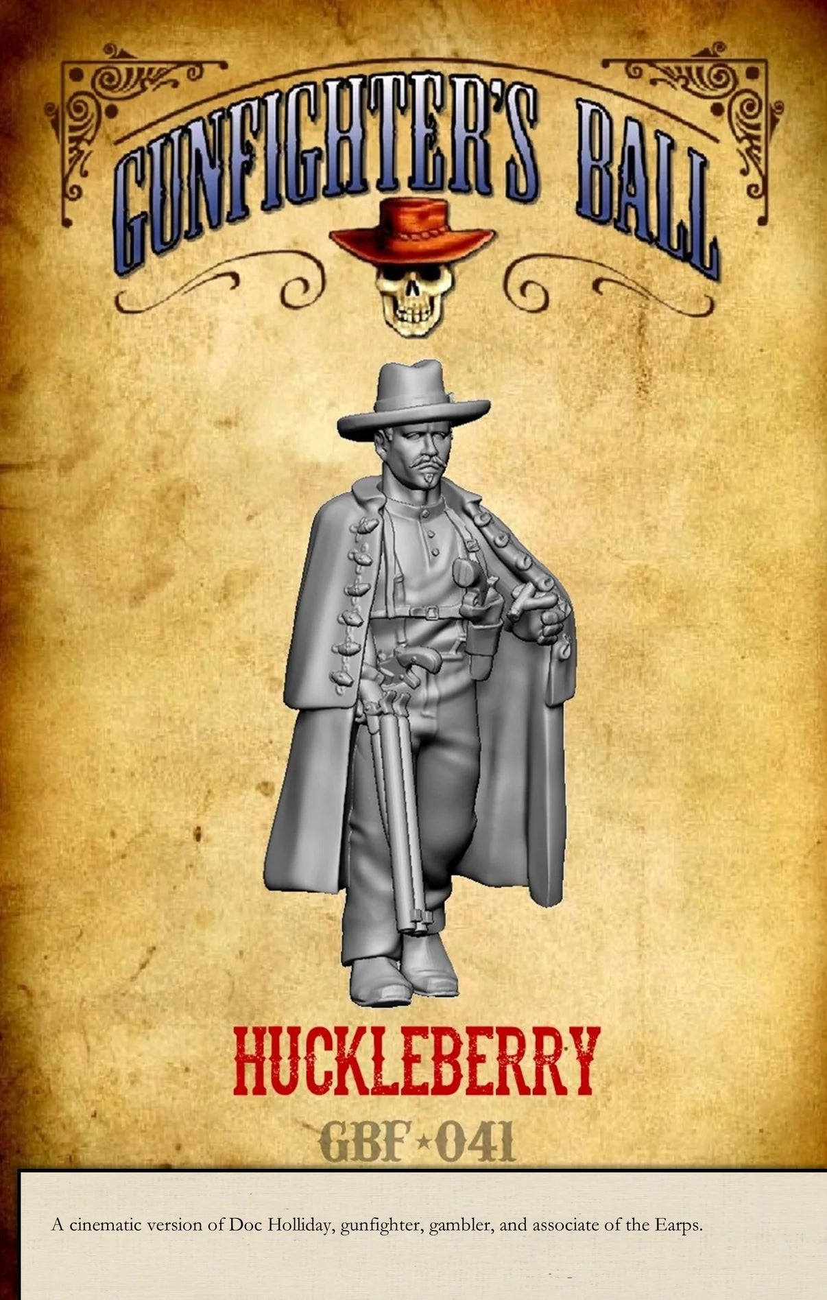 Knuckleduster Miniatures – Gunfighter’s Ball: The Earps 28mm Scale Faction Pack Doc Holidary Huckleberry