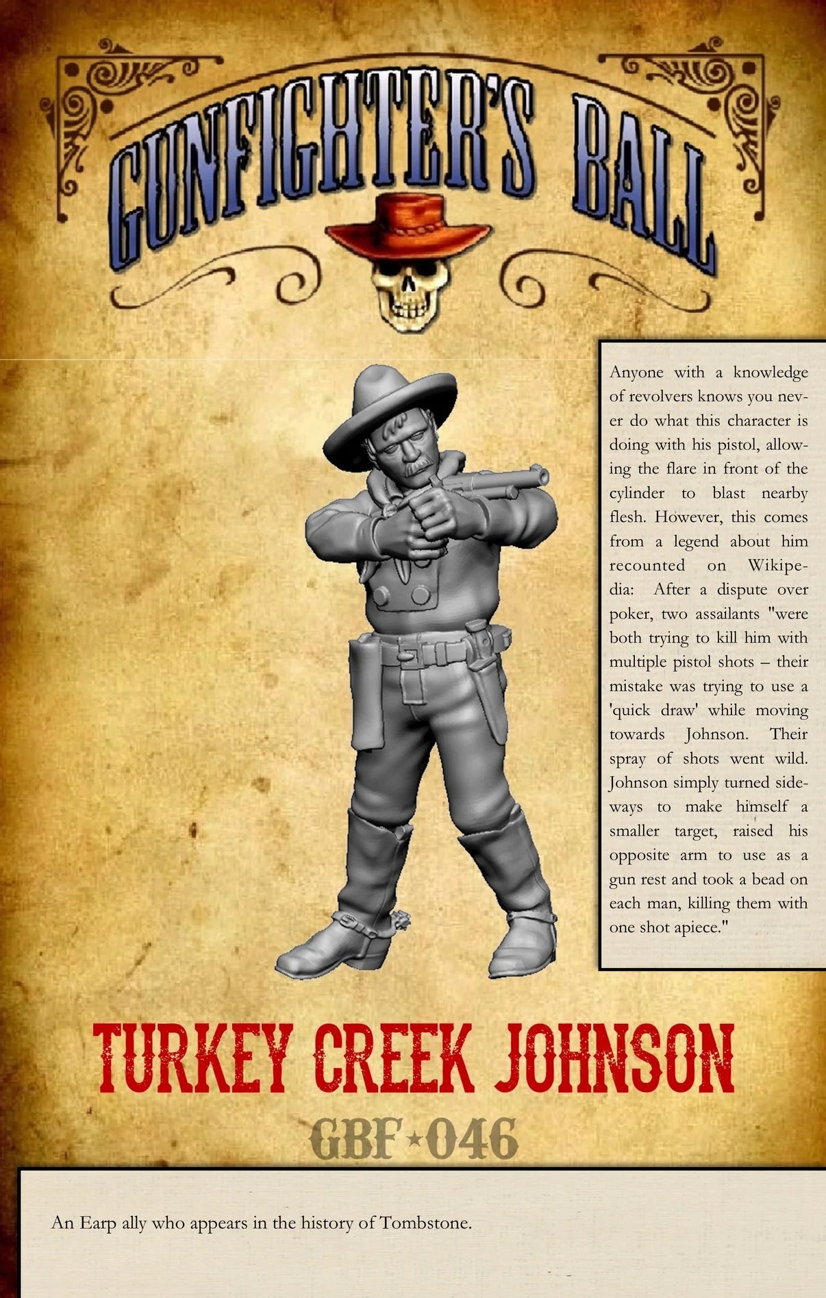 Knuckleduster Miniatures – Gunfighter’s Ball: The Earps 28mm Scale Faction Pack Turkey Creek Johnson