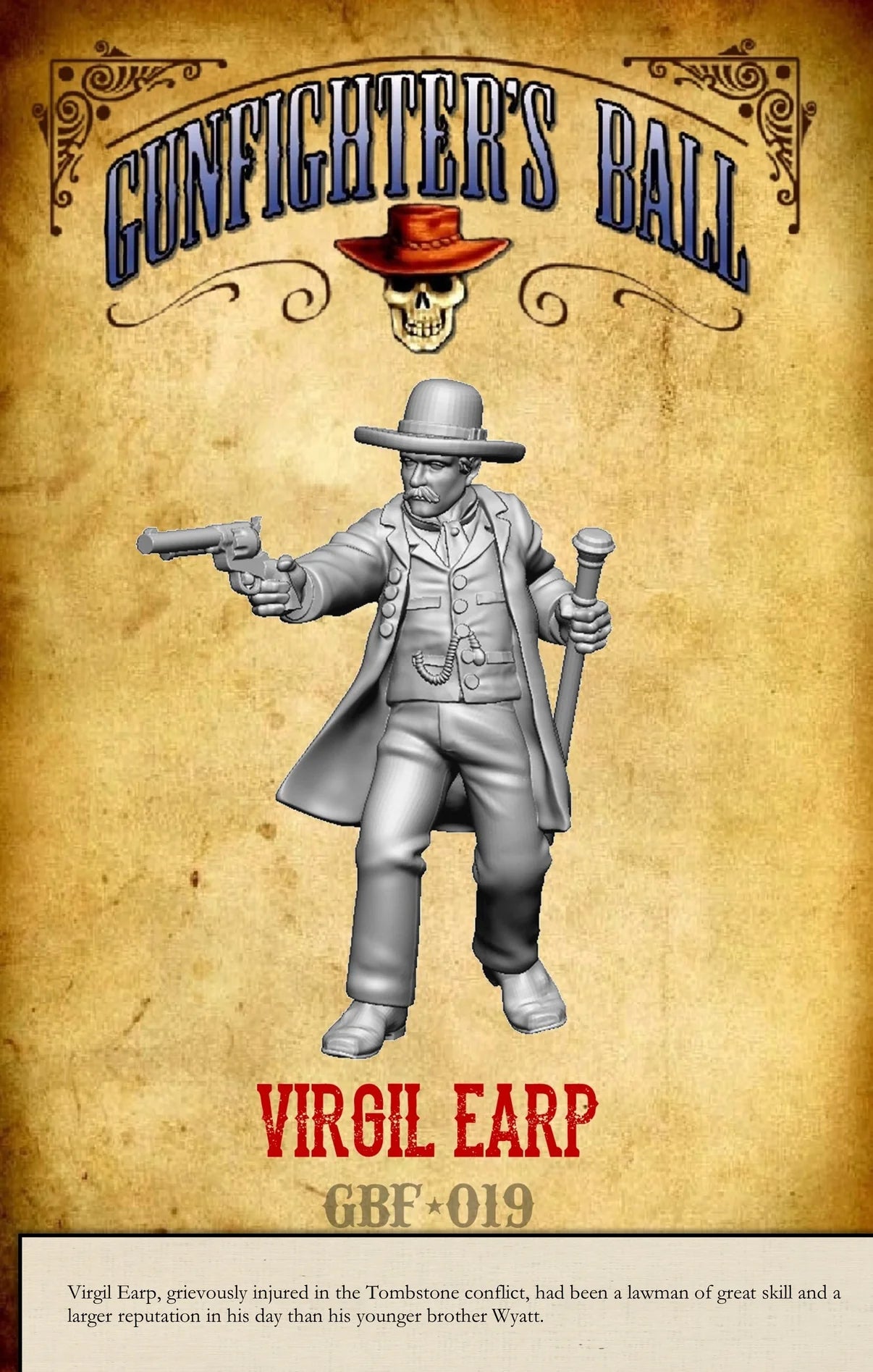 Knuckleduster Miniatures – Gunfighter’s Ball: The Earps 28mm Scale Faction Pack Virgil Earp