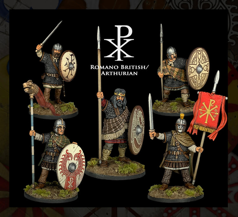 Late Roman Armored Infantry, 28 mm Scale Model Plastic Figures Arthurian Painted Example