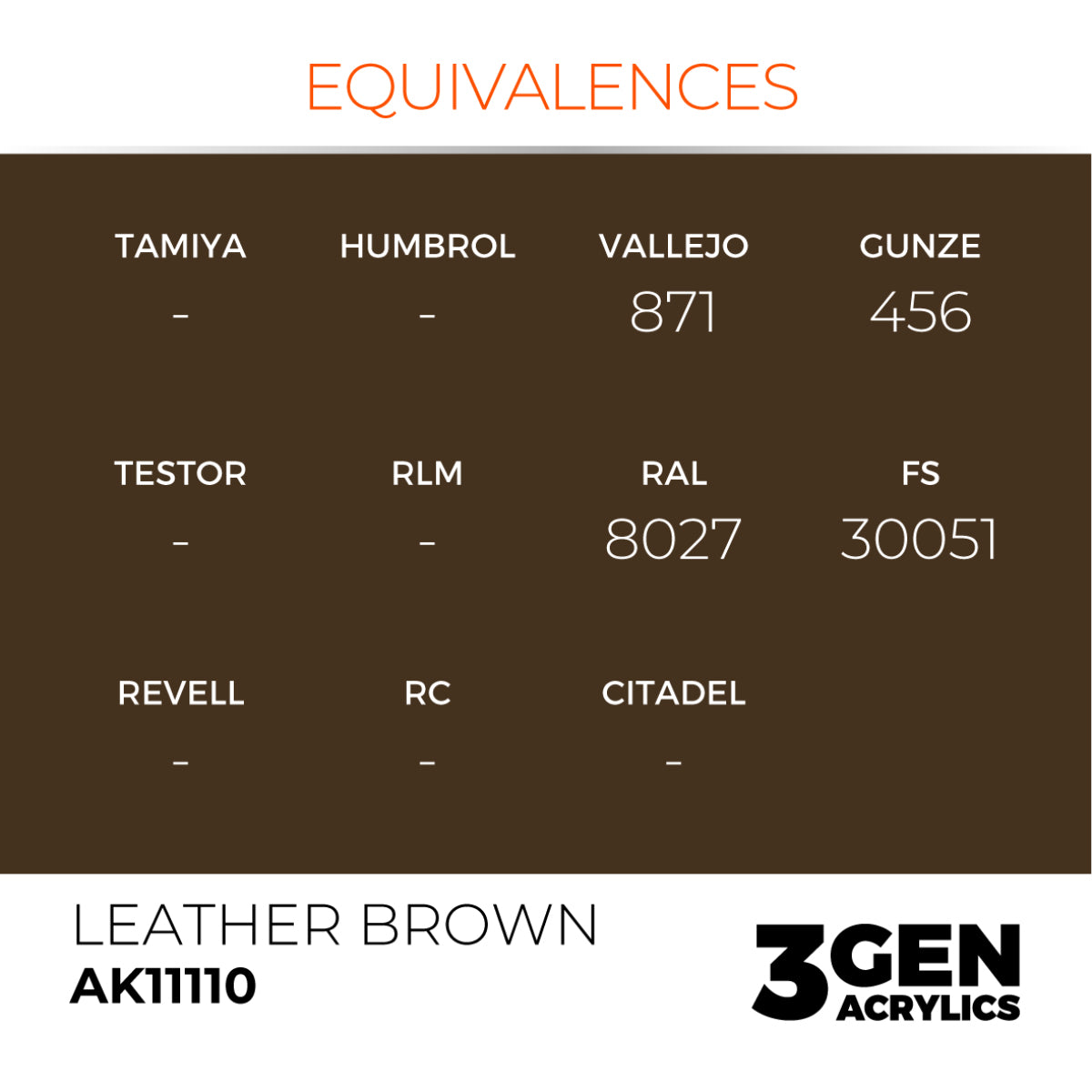 Leather And Buckles Acrylic Paint Set (Box of 6 Paints) Leather Brown Equivalences
