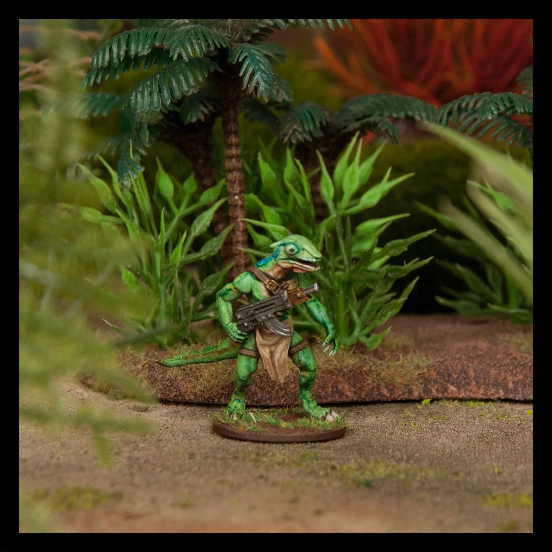 Lizardmen, 28 mm Scale Model Plastic Figures Close Up Example