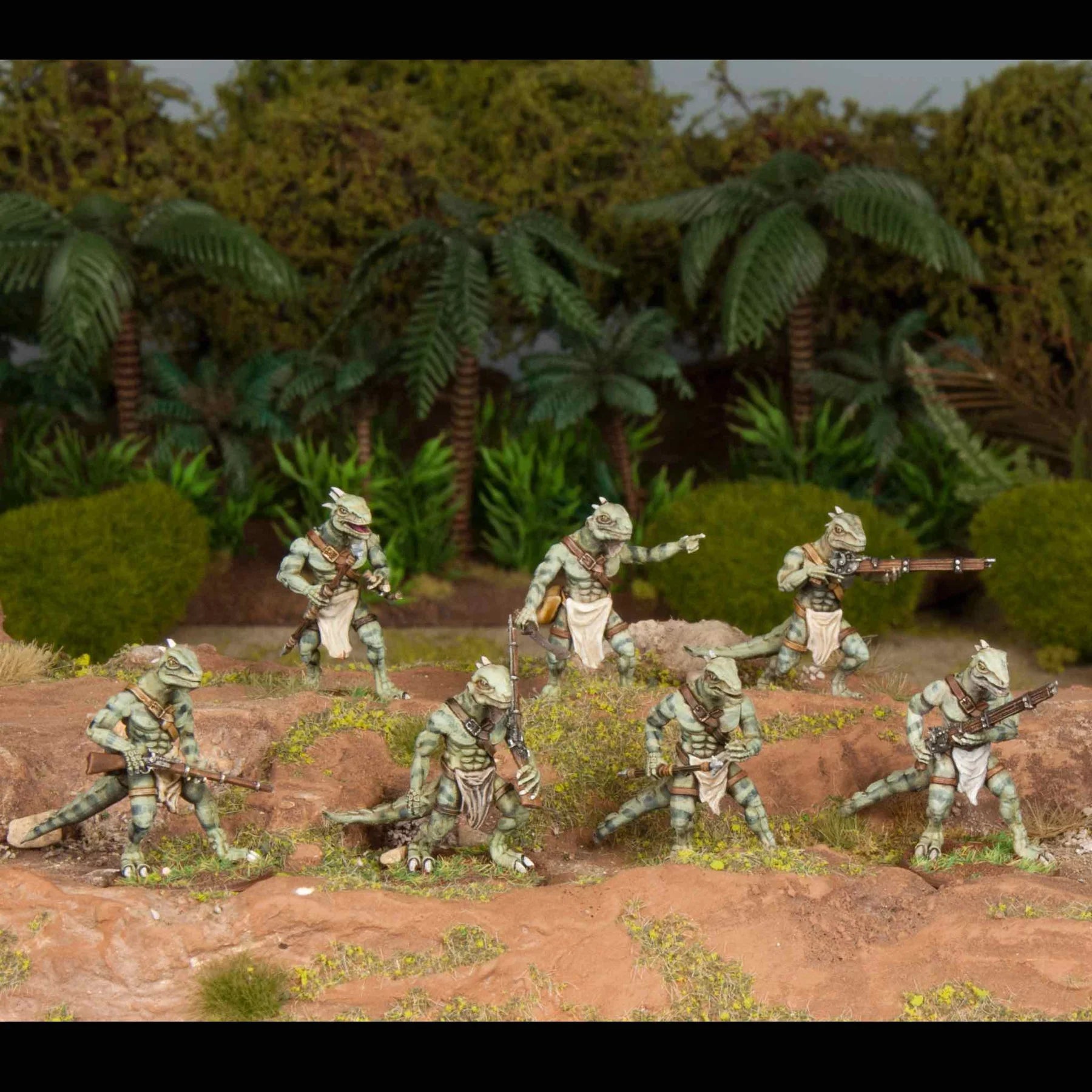 Lizardmen, 28 mm Scale Model Plastic Figures Painted Example