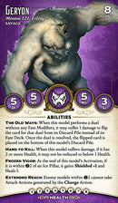 Malifaux (M3E) The Neverborn “Geryon”, 32 mm Scale Model Plastic Figures Geryon Stat Card Front