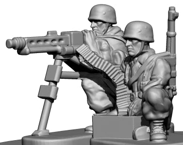 German Fallschirmjäger WWII,  1:144 (12 mm) Scale Model Plastic Figures MG 42 Close Up