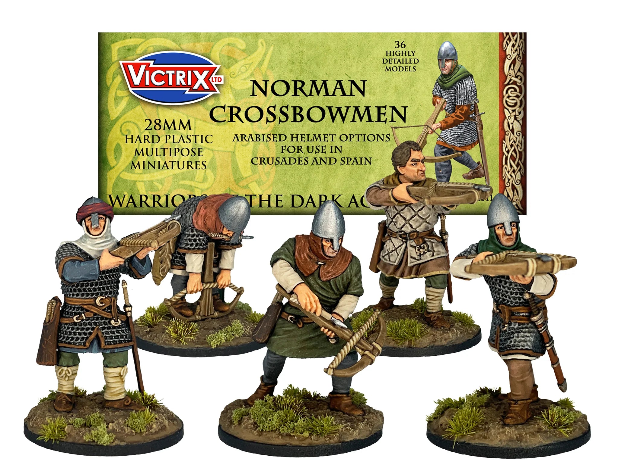 Norman Crossbowmen, 28 mm Scale Model Plastic Figures