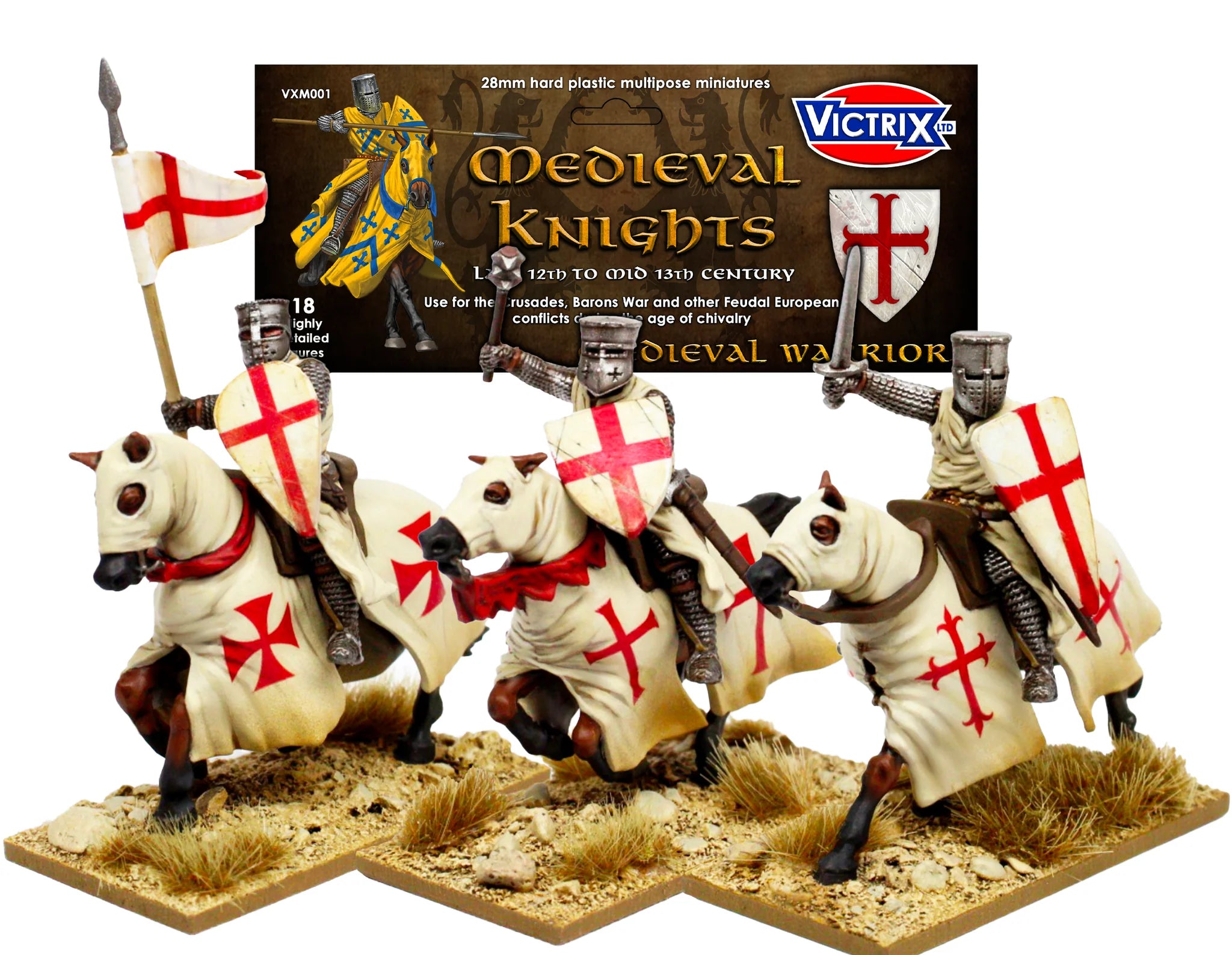 Medieval Knights, 28 mm Scale Model Plastic Figures