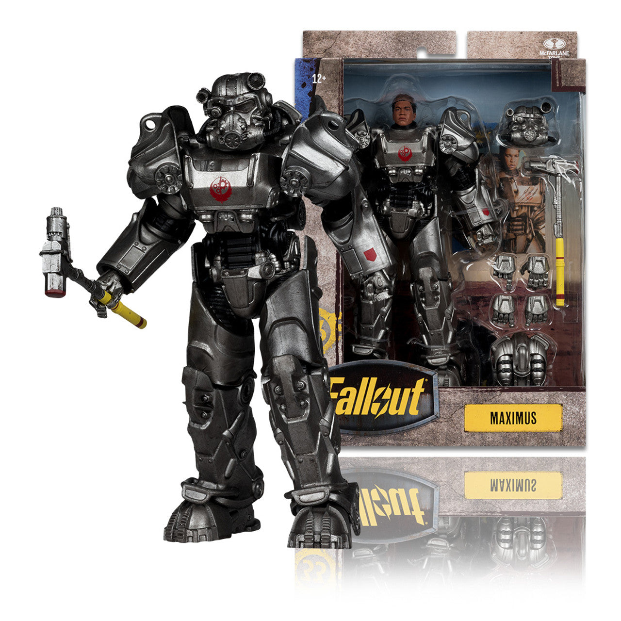 McFarlane Toys Maximus Fallout Season 2 action figure in T-60 Power Armor with Super Sledge, 7-inch scale collectible 
