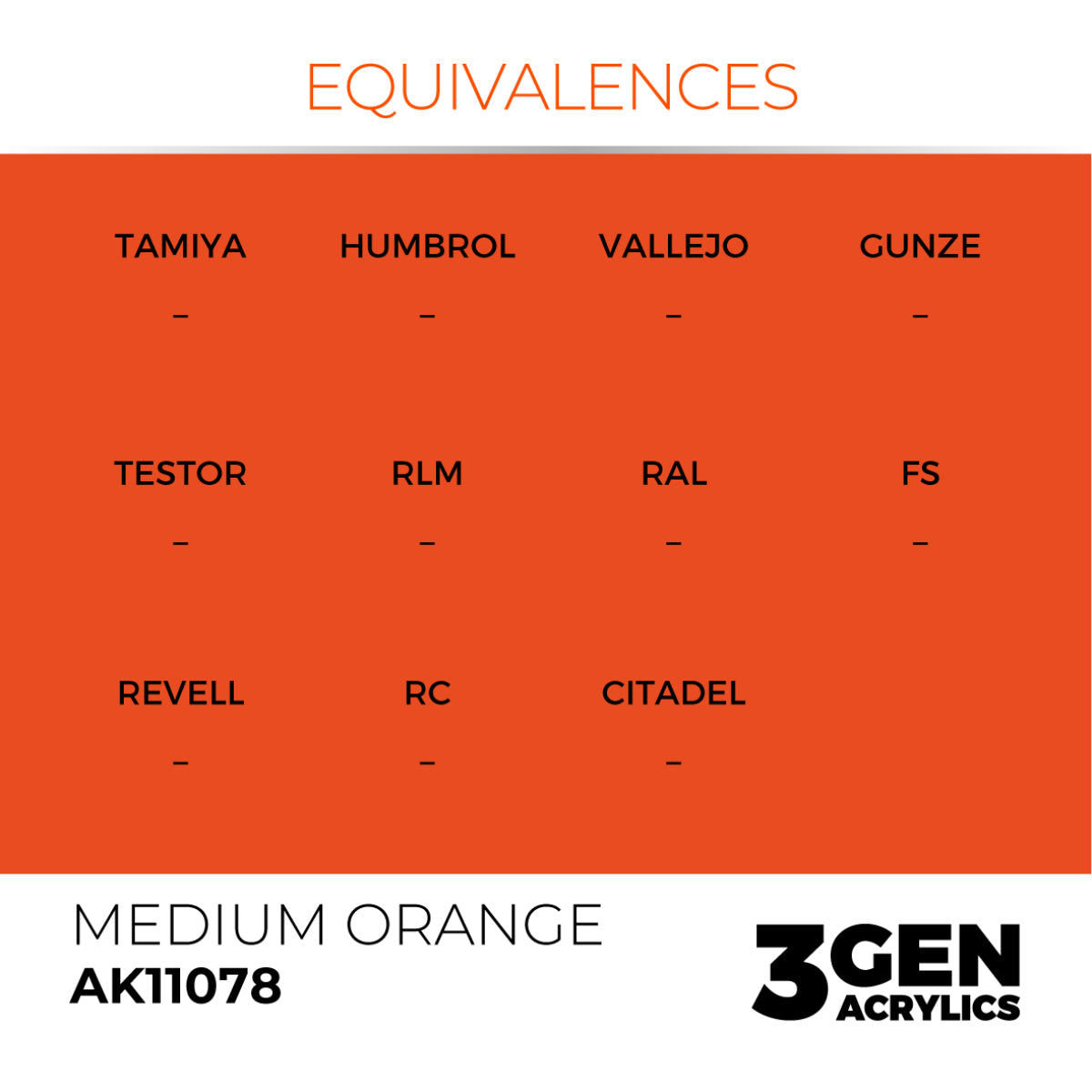 Leather And Buckles Acrylic Paint Set (Box of 6 Paints) Medium Orange Equivalences