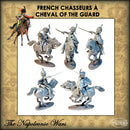 French Chasseur Ã Cheval if the Old Guard, 28 mm Scale Model Plastic Figures Various Views