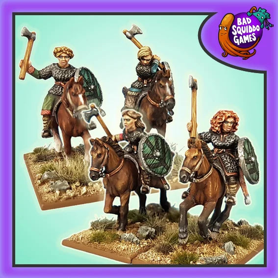 Mounted Shieldmaiden Hearthguard 28 mm Scale Model Metal Figures