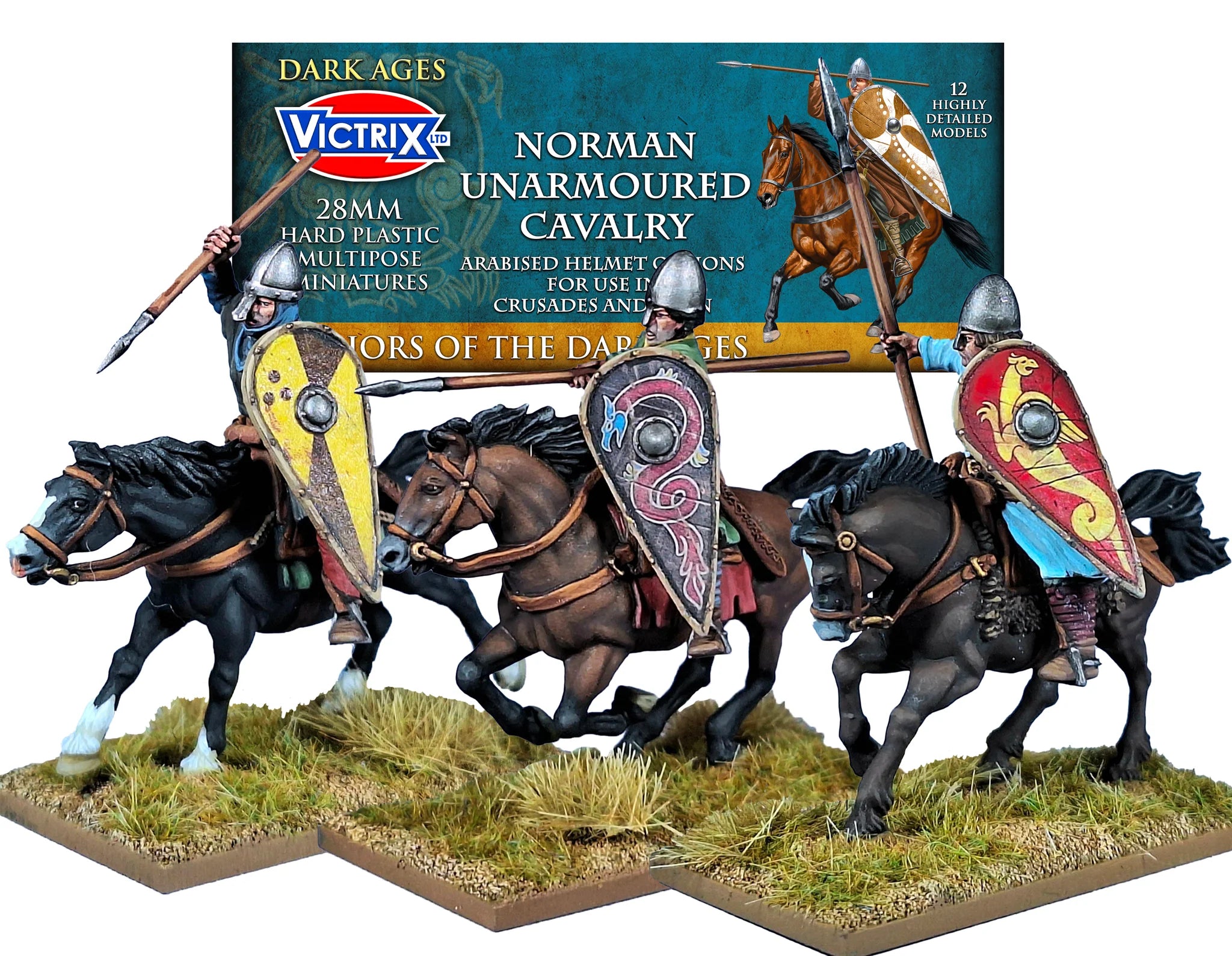 Norman Unarmored Cavalry, 28 mm Scale Model Plastic Figures