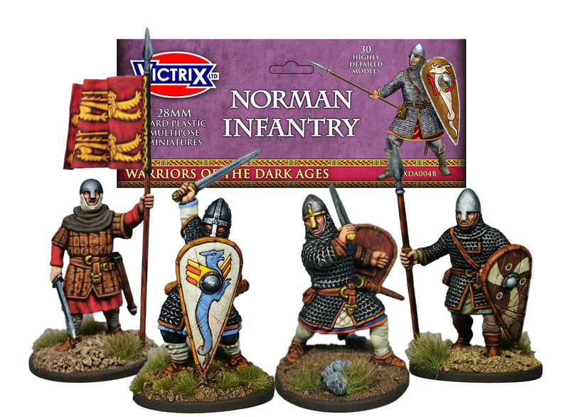 Norman Infantry Skirmish Pack, 28 mm Scale Model Plastic Figures