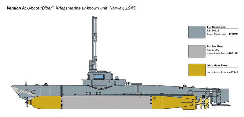 Biber Midget Submarine 1/35 Scale Model Kit Version A