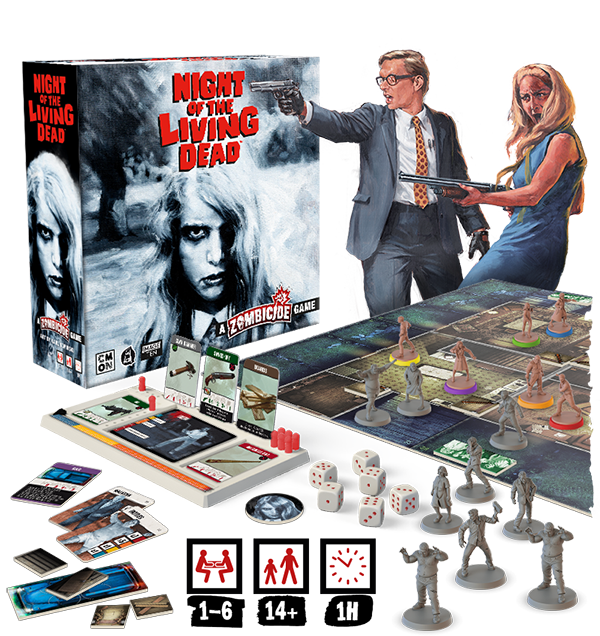 Zombicide: Night of the Living Dead Miniatures Game Set Contents