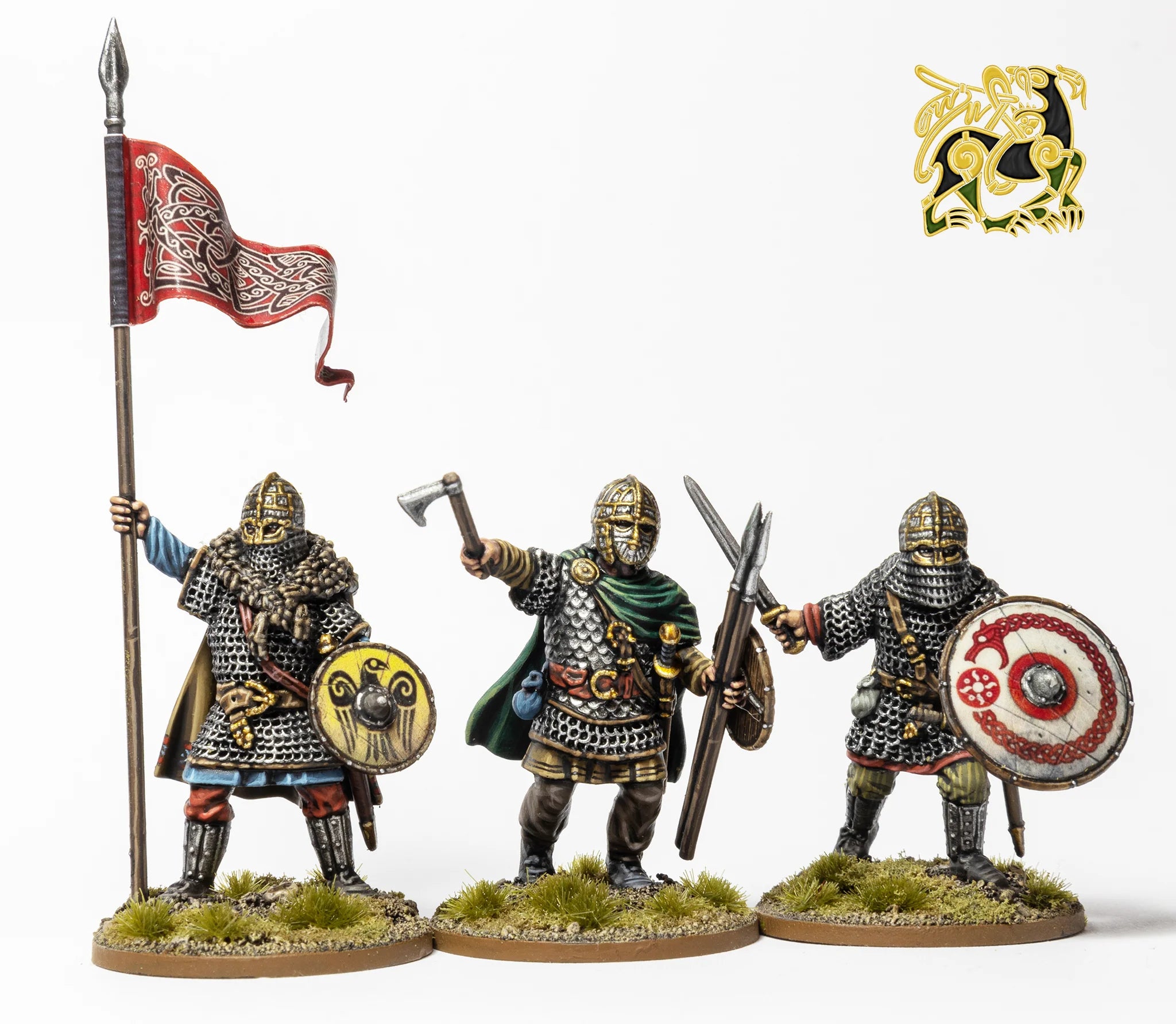 Early Saxon Armoured Warriors, 28 mm Scale Model Plastic Figures Command Figures Example