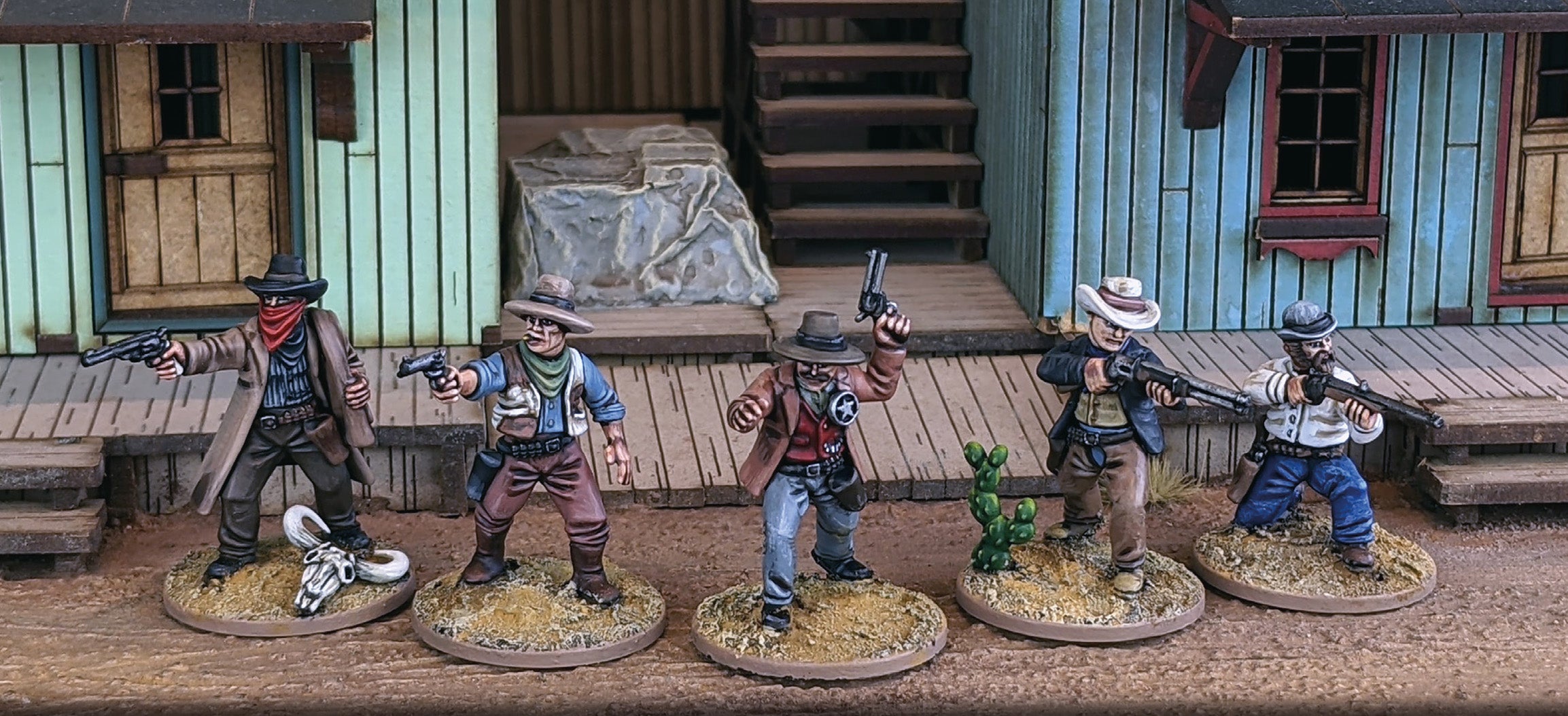 Dead Man’s Hand Gunfighters 28 mm Scale Model Plastic Figures Painted Example