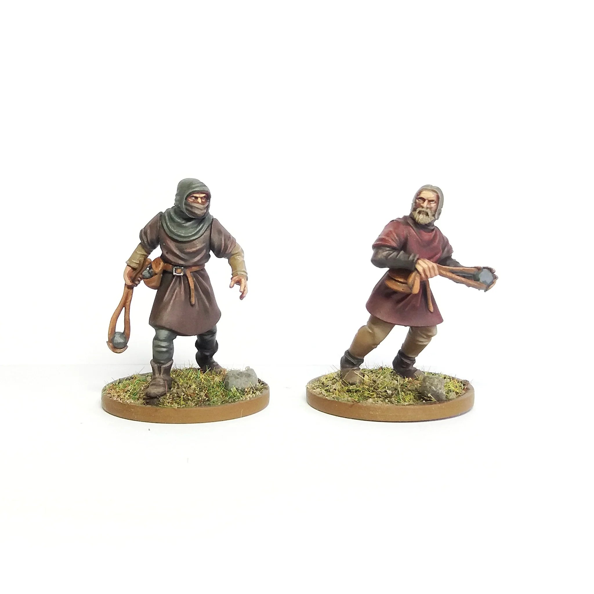 Peasants Levy (1100-1350) 28 mm Scale Model Plastic Figures Slingers
