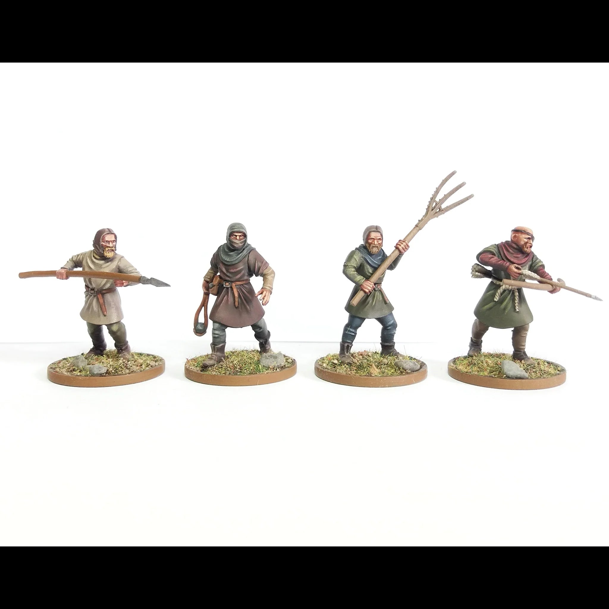 Peasants Levy (1100-1350) 28 mm Scale Model Plastic Figures Painted Group B