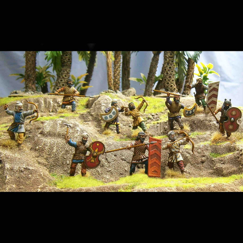 Persian Infantry, 28 mm Scale Model Plastic Figures Painted Diagram