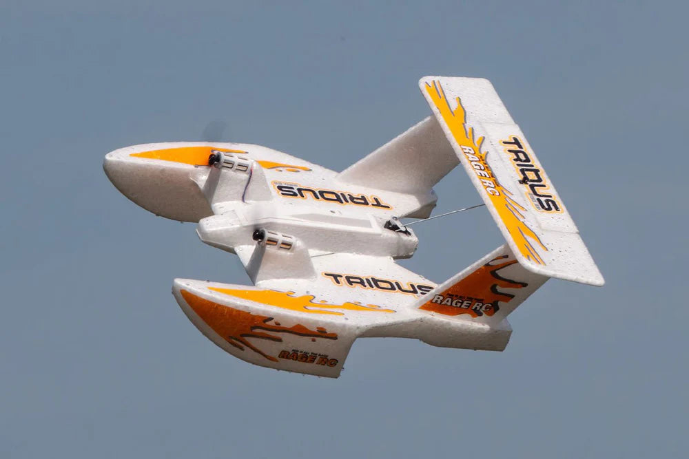 Rage-RC-RGR3101-Tribus-250-Electric-Powered-RTF-Amphibious-Aircrafrt-Orange-In-Flight