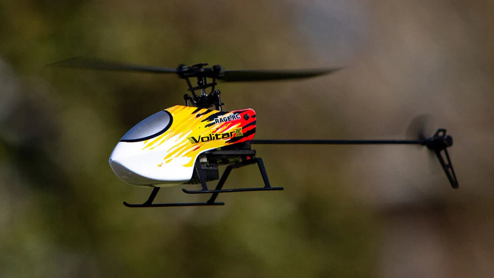 Volitar X RTF Micro Heli with Red Canopy In Flight