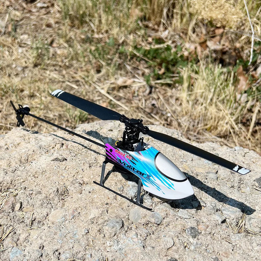 Volitar X RTF Micro Heli with Blue Canopy On Ground