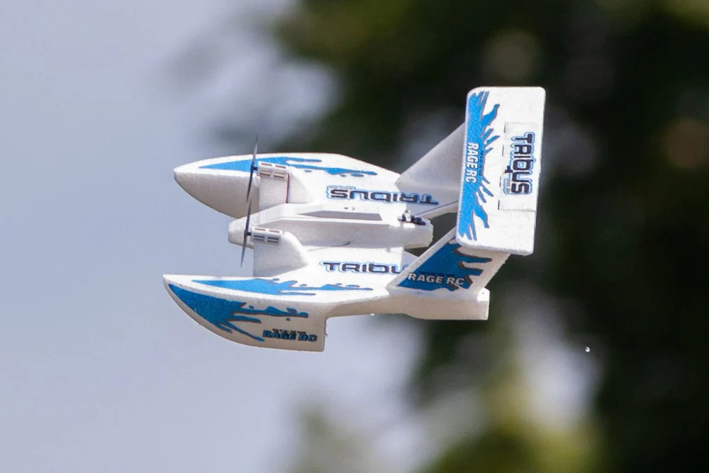 Tribus 250 Electric Powered RTF Amphibious Aircraft (Blue) In Flight