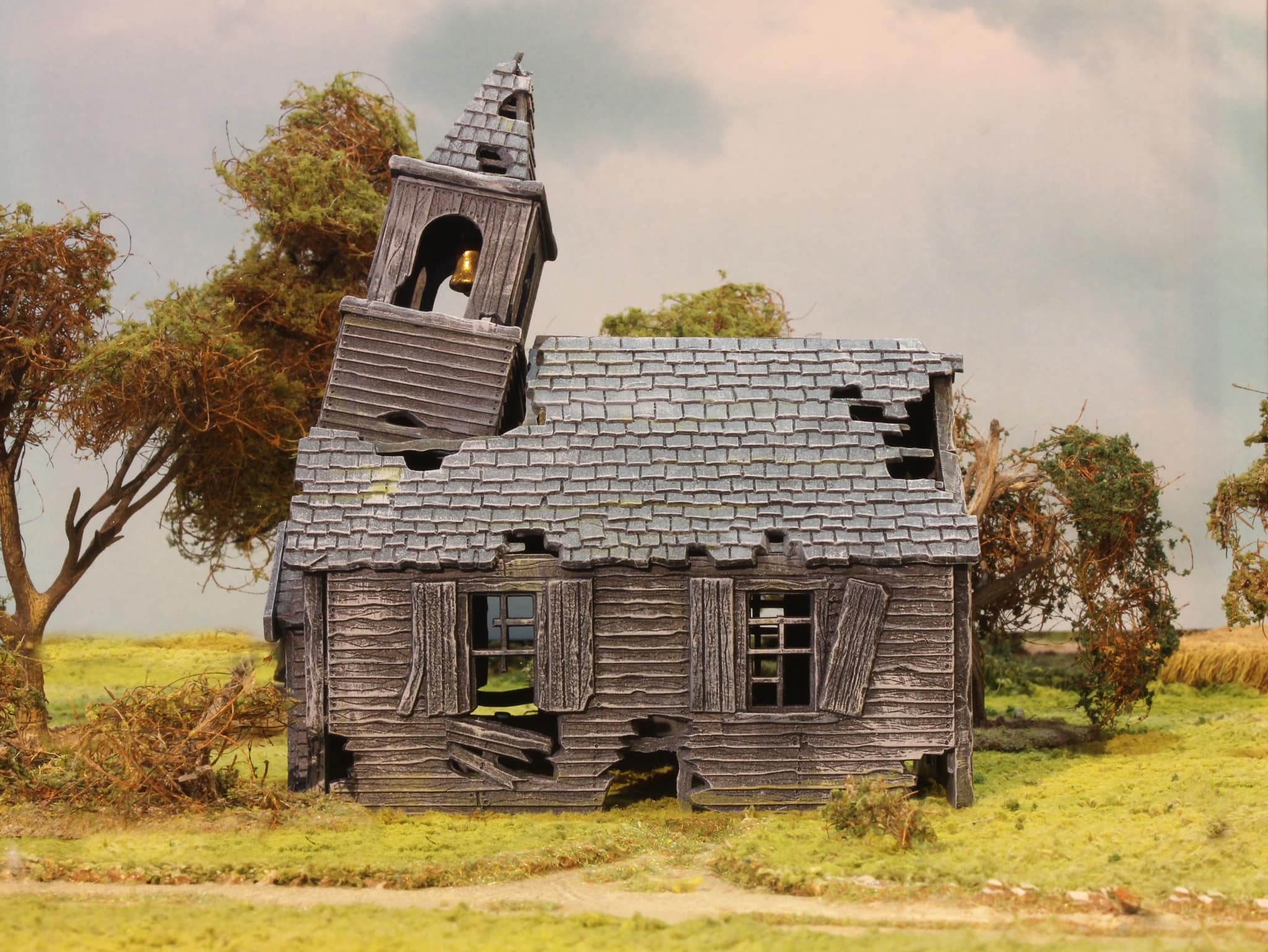 Ramshackle Church 28mm Scale Scenery Side View