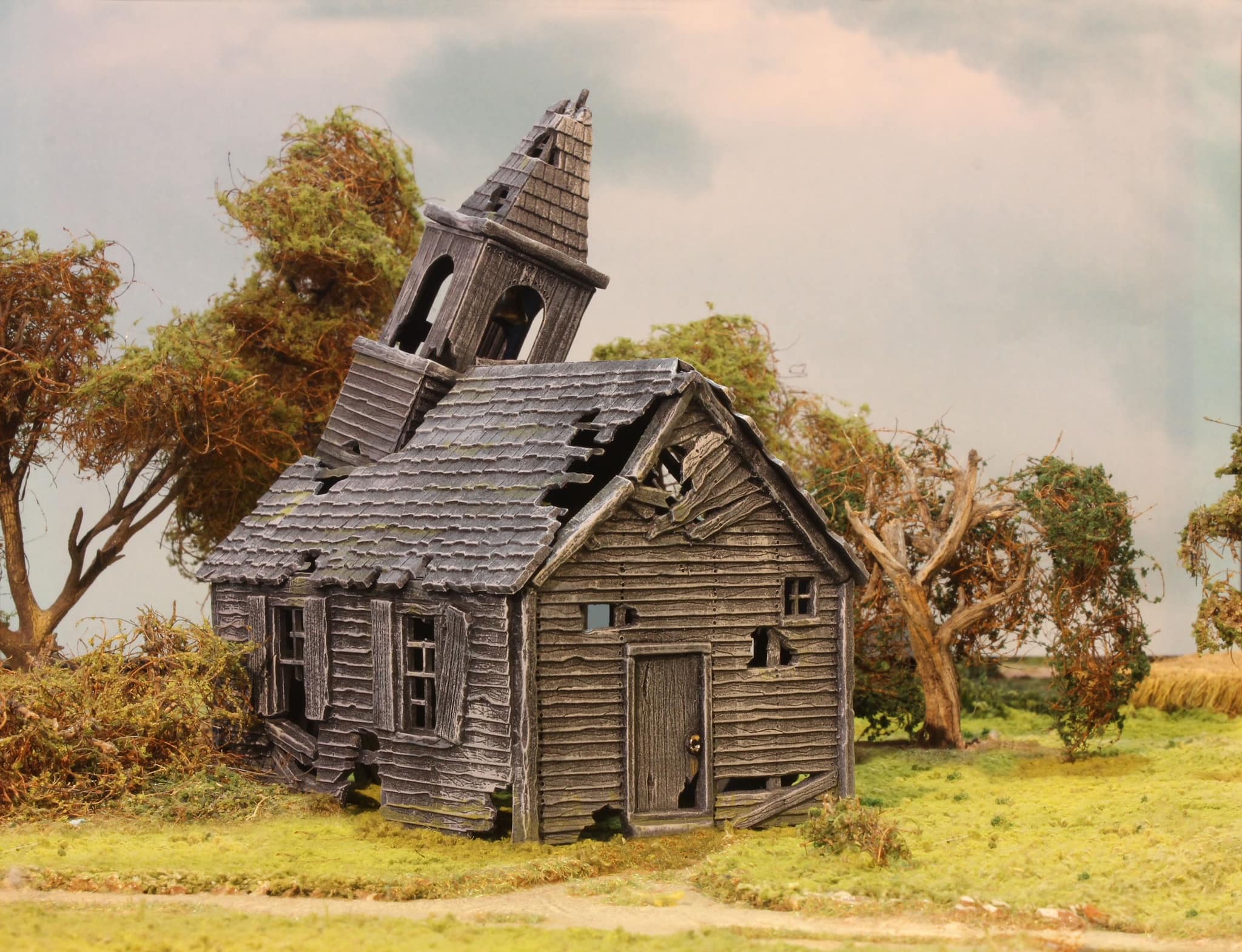 Ramshackle Church 28mm Scale Scenery Back View