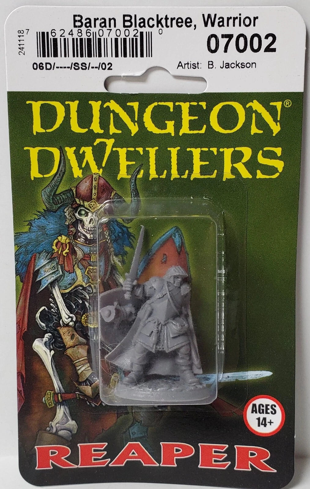 Reaper Miniatures Baran Blacktree Veteran Warrior 28mm packaging