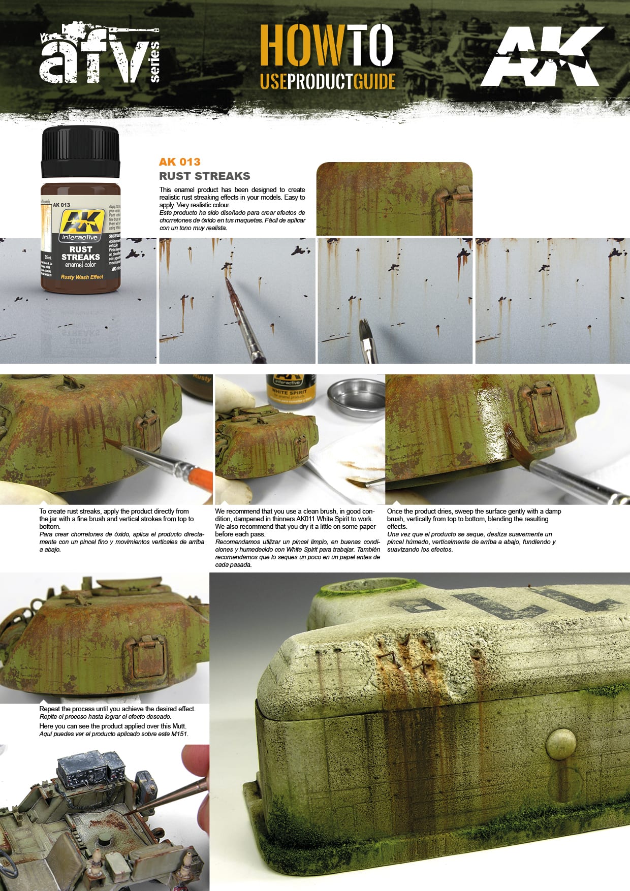 Streaking Effects Enamel Paint Set Rust Streaks  How To Use Product Guide