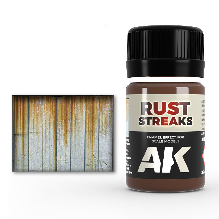 Streaking Effects Enamel Paint Set Rust Streaks Sample Effects & Bottle