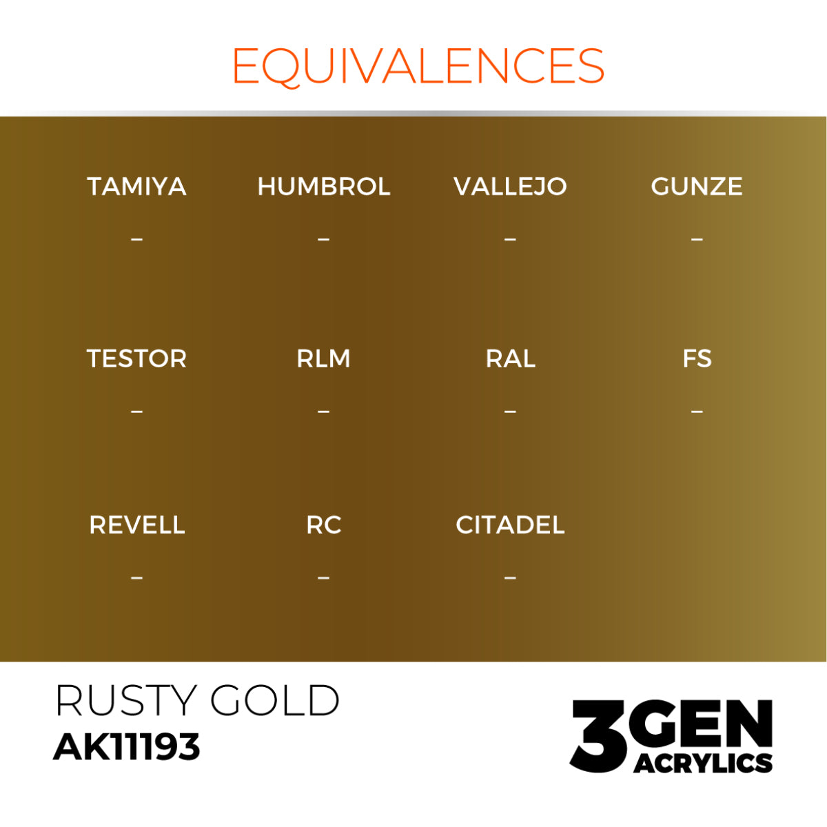Leather And Buckles Acrylic Paint Set (Box of 6 Paints) Ruty Gold Equivalences 