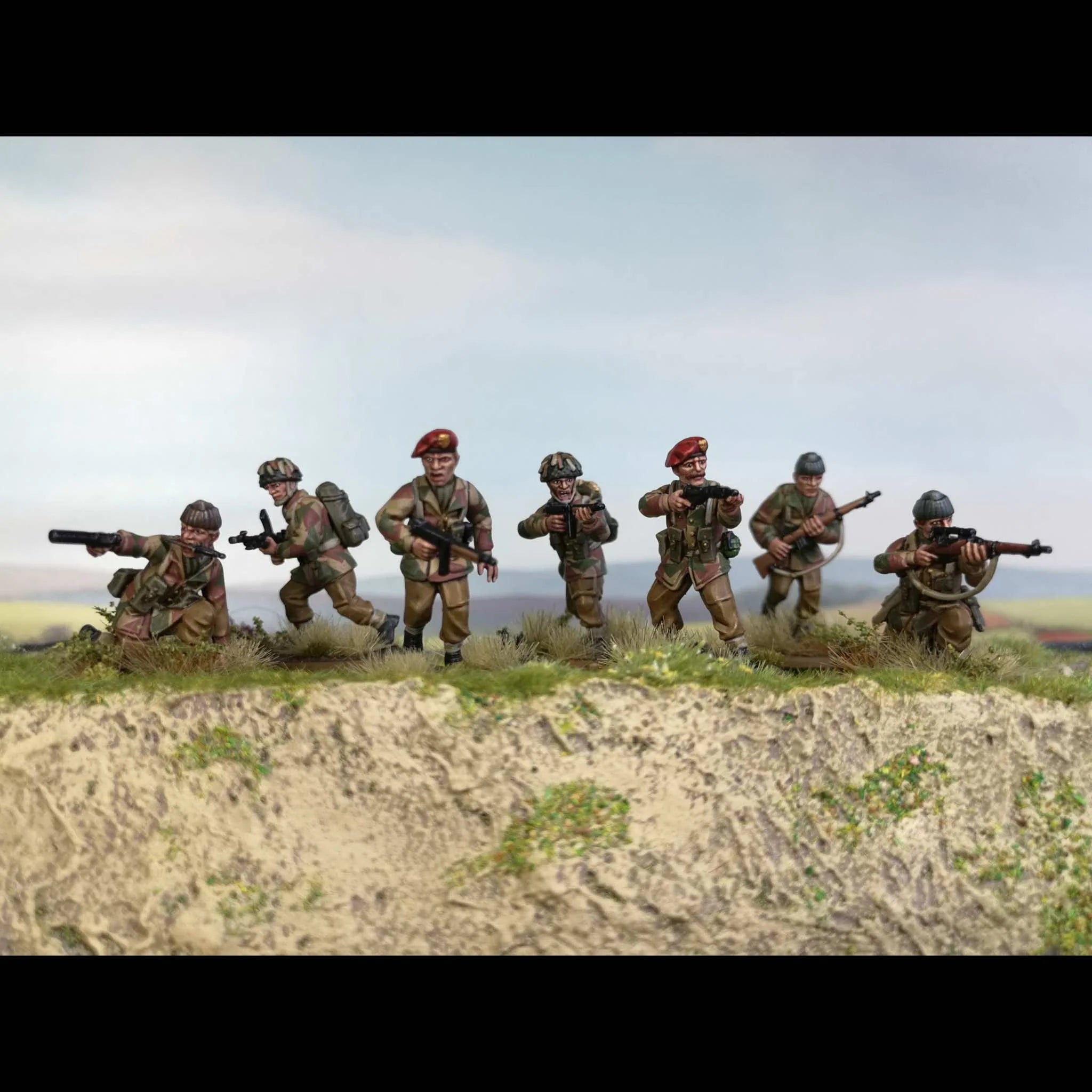 British SAS/Commandos, 28 mm Scale Model Plastic Figures Painted Example