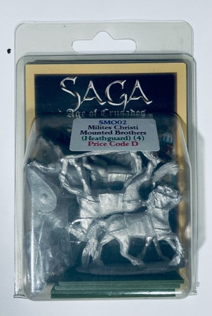 SAGA Age Of Crusades, Milites Christi Mounted Brothers (Hearthguard), 28 mm Scale Metallic Figures Packaging