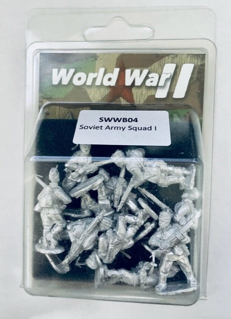 Second World War Soviet Army Infantry Squad, 28 mm Scale Model Metallic Figures Packaging