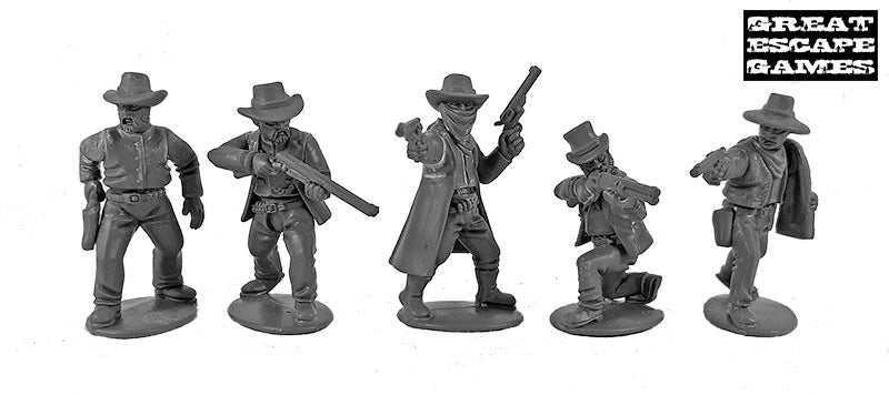 Dead Man’s Hand Gunfighters 28 mm Scale Model Plastic Figures Unpainted