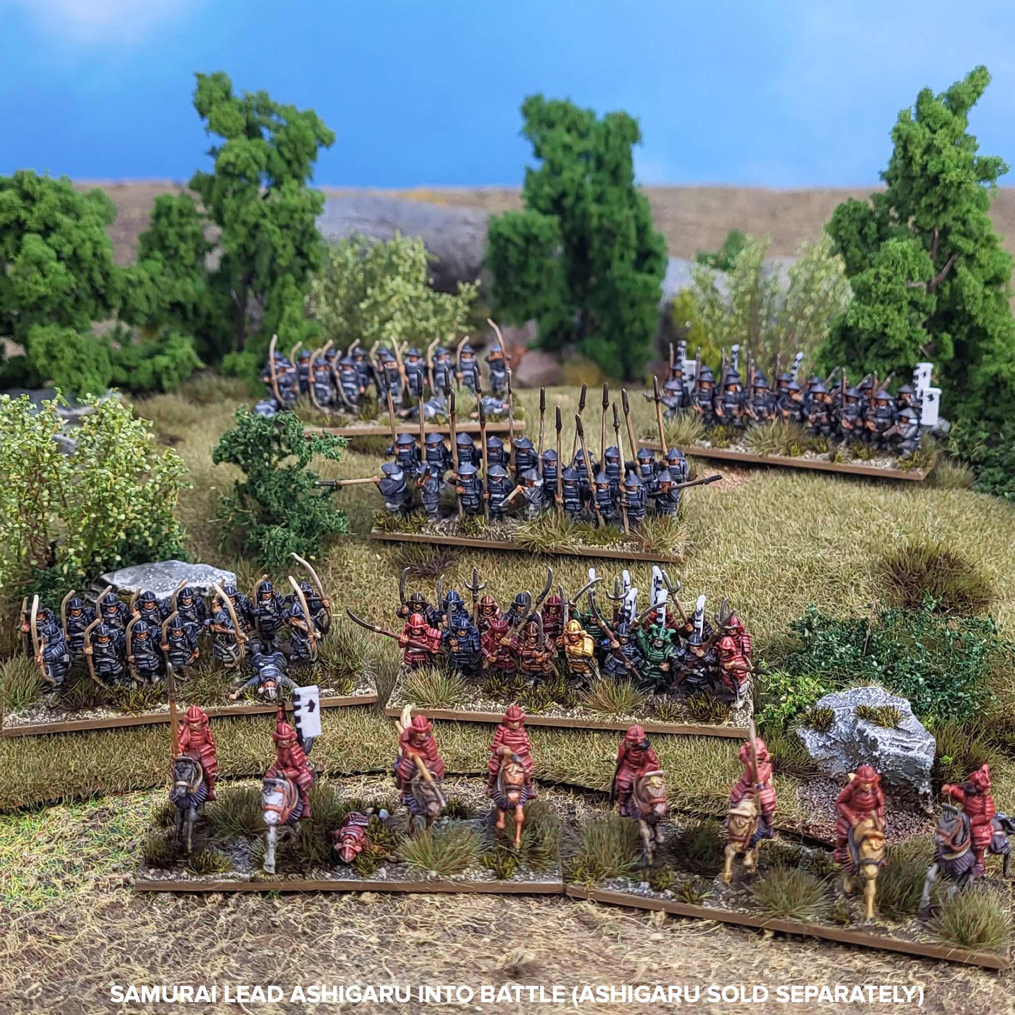 Samurai 10mm Scale Model Plastic Figures Diorama Examples