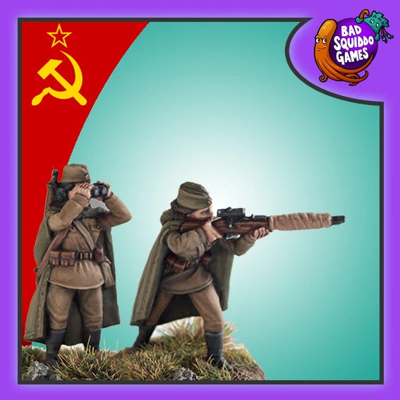 Soviet Sniper Team (Standing) 28 mm Scale Model Metal Figures