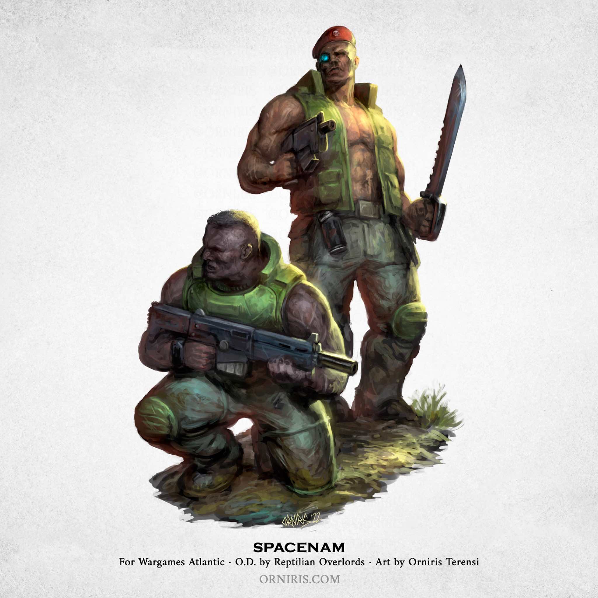 SpaceNam 28 mm Scale Model Plastic Figures Illustraion