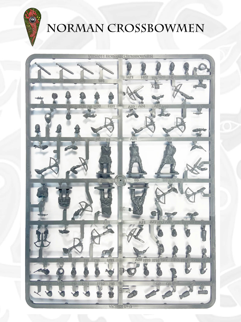 Norman Crossbowmen, 28 mm Scale Model Plastic Figures Sample Frame