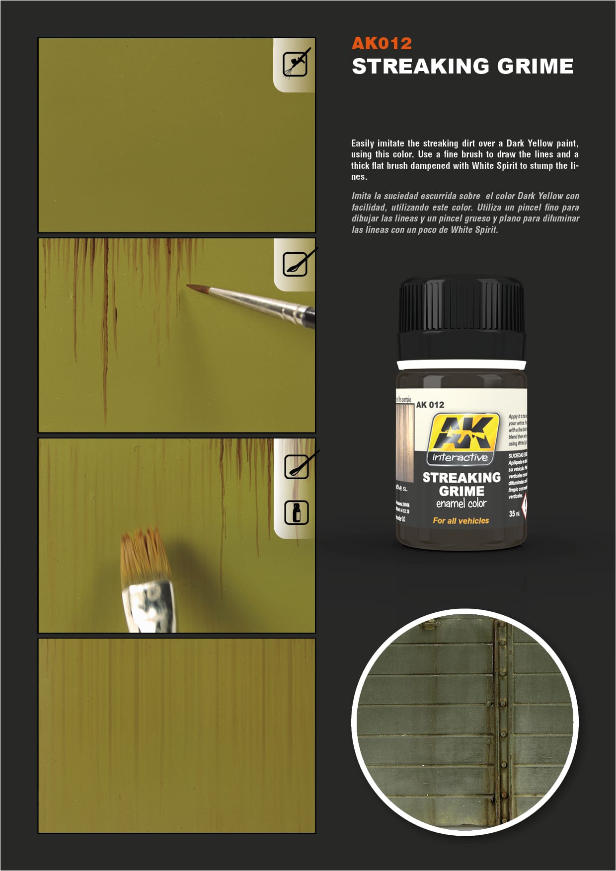Streaking Effects Enamel Paint Set Examples